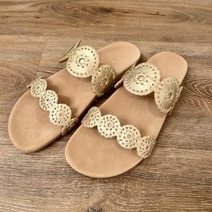 NIB Jack Rogers Comfort Lauren Gold Sandal